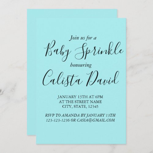 Simple minimalist baby shower sprinkle inviation i invitation