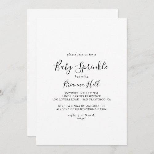 Simple Minimalist Baby Sprinkle Invitation