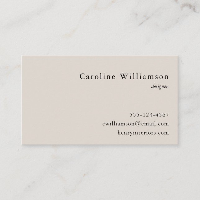 Simple Minimalist Basic Black Cream Professional  Business Card (Front)