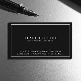 Simple & Minimalist Basic Black Professional Business Card
