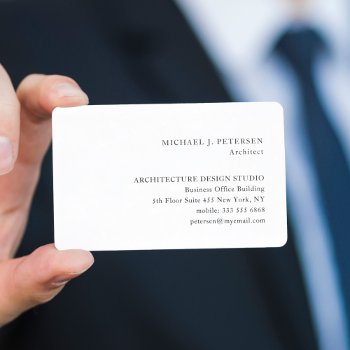 Simple Minimalist Basic Classic Professional Business Card by uniqueoffice at Zazzle