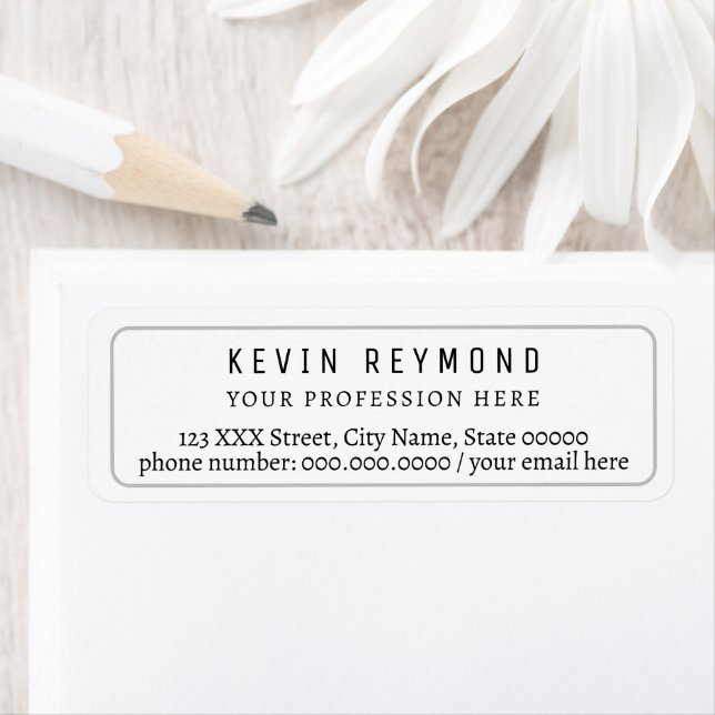 Simple Minimalist Basic White Professional Address Label (Insitu)
