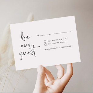 Simple minimalist be our guest RSVP Reply Card