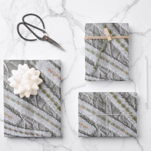 Simple minimalist beige cream wildflowers stripes  wrapping paper sheets