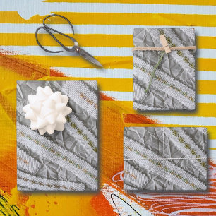 Simple minimalist beige cream wildflowers stripes wrapping paper sheets