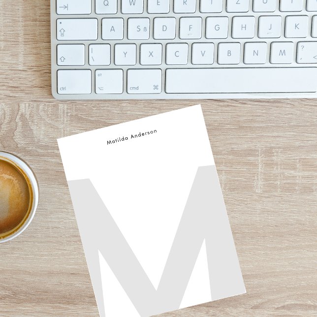 Simple Minimalist Big Jumbo Monogram Name  Note Card (Creator Uploaded)