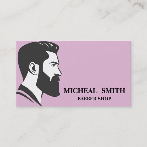Simple Minimalist Black and White Barber Shop Business Card