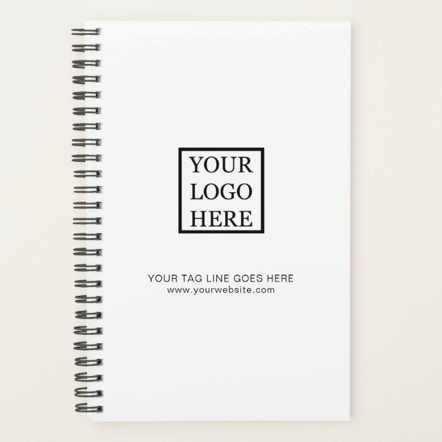 Simple Minimalist Black and White Business Logo Planner (Front)