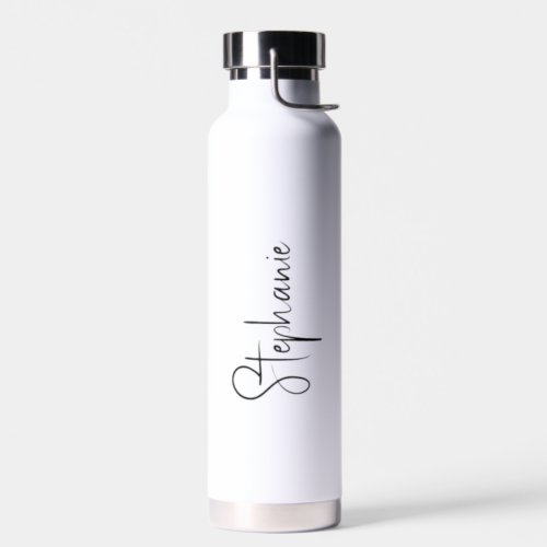 Simple Minimalist Black and White Elegant Modern Water Bottle