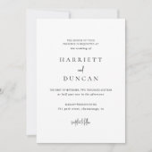 Simple Minimalist Black and White Elegant Wedding Invitation | Zazzle