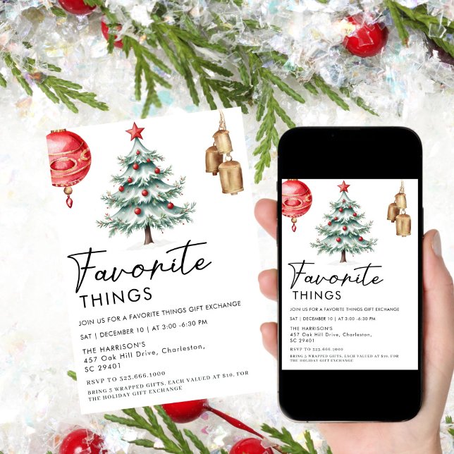 simple Minimalist Black and White Favorite Things  Invitation (Creator Uploaded)