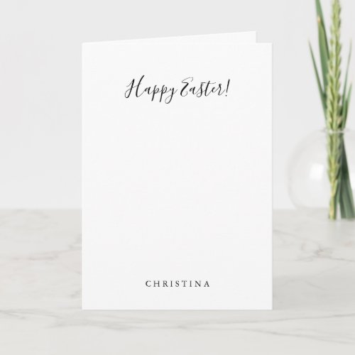 Simple Minimalist Black and White Happy Easter  Holiday Card