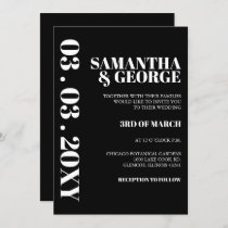 Simple Minimalist Black and White Modern Wedding Invitation