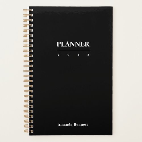 Simple Minimalist Black and White Monthly Weekly Planner