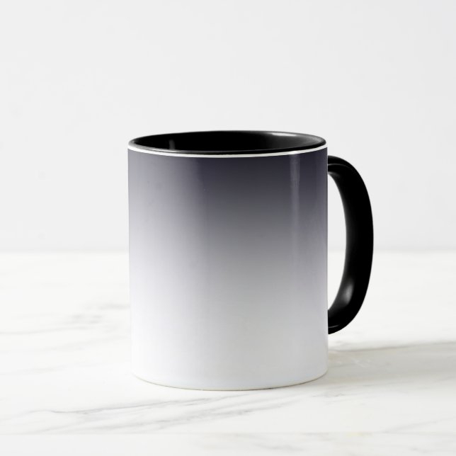 Simple minimalist black and white ombre mug (Front Right)