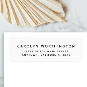 Simple Minimalist Black and White Return Address Label