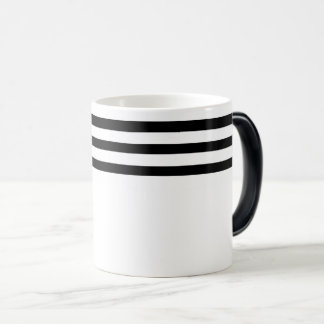 Simple minimalist black and white stripes color morph mug