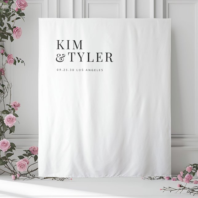 Simple minimalist black and white wedding backdrop (Creator Uploaded)