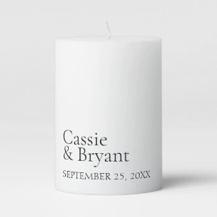 Simple Minimalist Black and White Wedding Candle