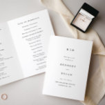Simple Minimalist Black and White Wedding Program<br><div class="desc">Simple Minimalist Black and White Wedding Program. Click the edit button to customize this design with your details.</div>