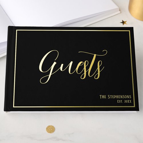 Simple Minimalist Black Formal Gold