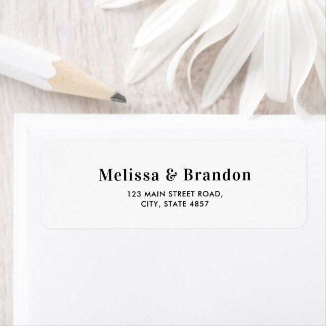Simple Minimalist Black Typography Wedding Address Label (Insitu)