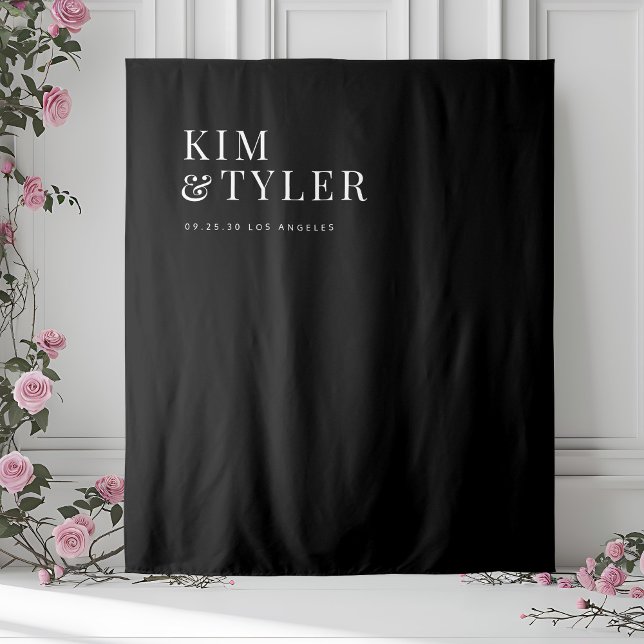 Simple minimalist black wedding backdrop (Creator Uploaded)