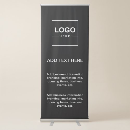 Simple Minimalist Black White Business Logo  Retractable Banner