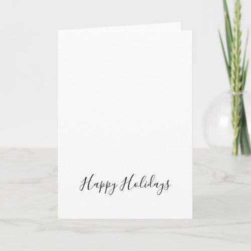 Simple Minimalist Black White Happy Holidays Holiday Card