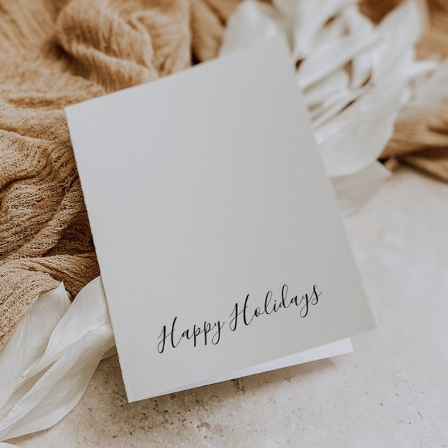 Simple Minimalist Black White Happy Holidays Holiday Card (Creator Uploaded)