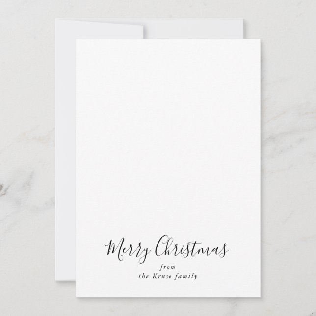 Simple Minimalist Black White Merry Christmas Holiday Card (Front)