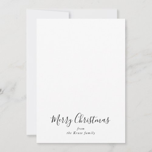 Simple Minimalist Black White Merry Christmas Holiday Card