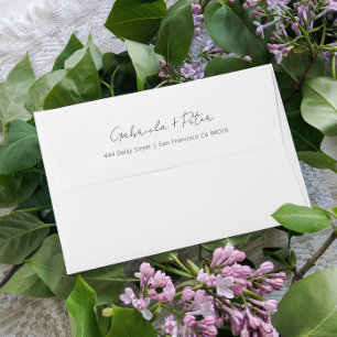 Simple Minimalist Black & White Modern Wedding Envelope
