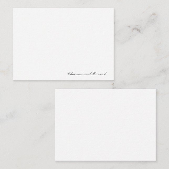 Simple Minimalist Black & White  Note Card (Front/Back)