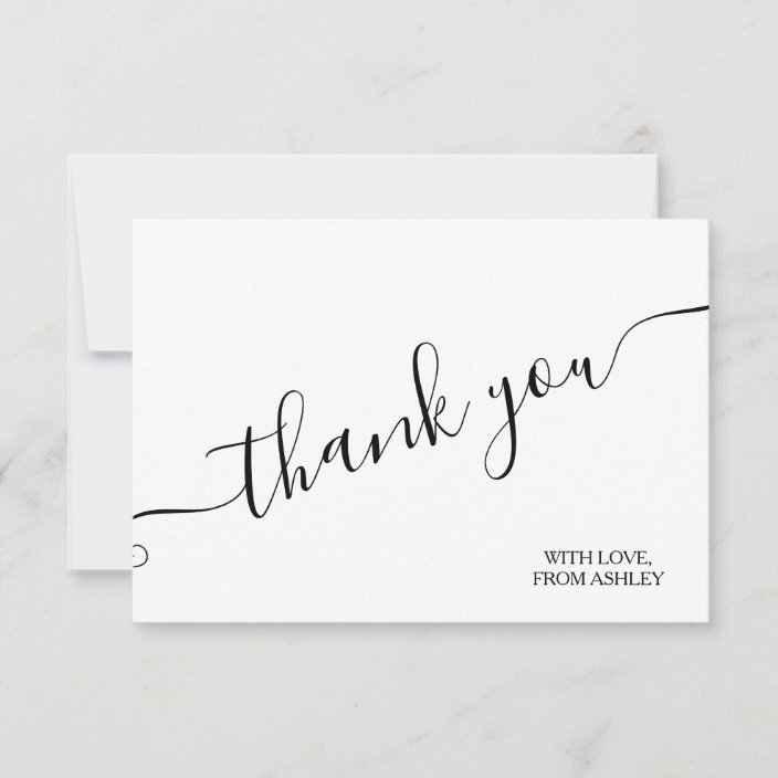 Simple minimalist black white script thank you | Zazzle.com