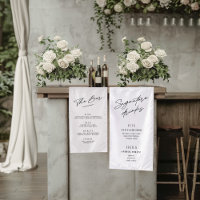 Simple Minimalist Black & White Wedding Bar Menu