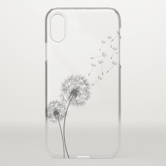 Simple Minimalist Blowing Dandelion iPhone X Case (Back)