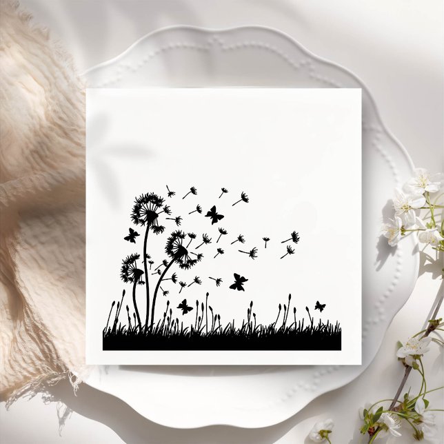 Simple Minimalist Blowing Dandelion Napkins (Creator Uploaded)