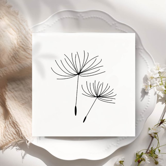 Simple Minimalist Blowing Dandelion Napkins (Creator Uploaded)