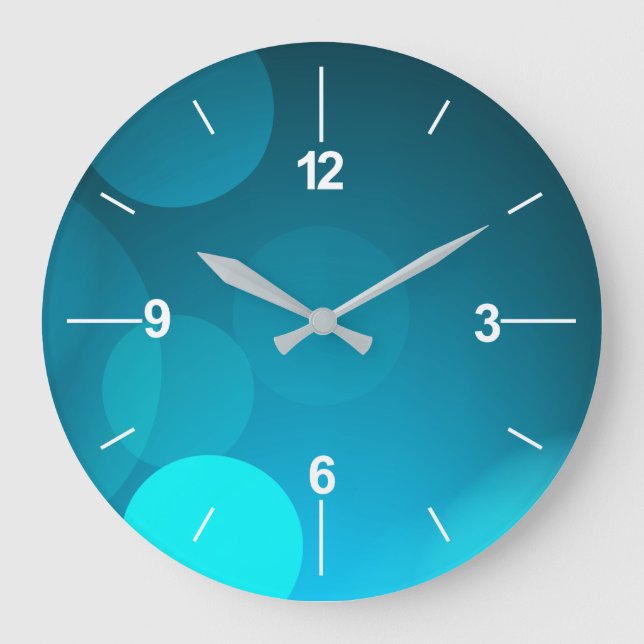 Simple Minimalist Blue Bokeh | Wall Clock (Front)