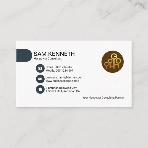 Simple Minimalist Blue Buttons Tab CEO Founder Business Card