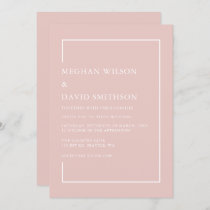 Simple Minimalist Blush Modern Wedding  Invitation
