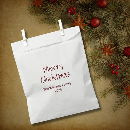 Simple Minimalist Boho Modern Christmas Favor Bag