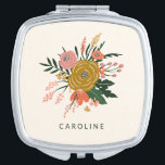 Simple Minimalist Botanical Flower Personalized Compact Mirror<br><div class="desc">Simple Minimalist Botanical Flower Personalized Compact Mirror</div>