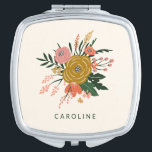 Simple Minimalist Botanical Flower Personalized Compact Mirror<br><div class="desc">Simple Minimalist Botanical Flower Personalized Compact Mirror</div>