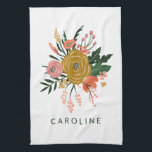 Simple Minimalist Botanical Flower Personalized Kitchen Towel<br><div class="desc">Simple Minimalist Botanical Flower Personalized Kitchen Towel</div>