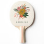 Simple Minimalist Botanical Flower Personalized  Ping Pong Paddle