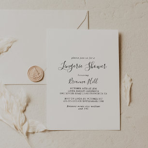 Simple Minimalist Bridal Lingerie Shower Invitation
