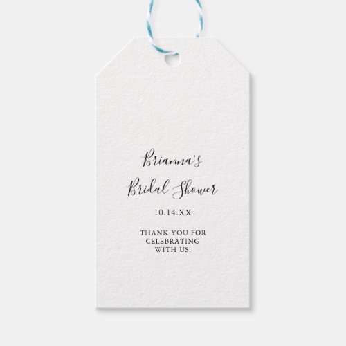Simple Minimalist Bridal Shower Gift Tags