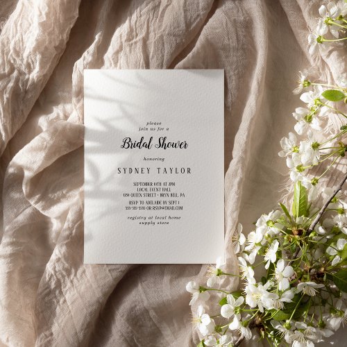 Simple Minimalist Bridal Shower Invitation